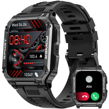 Pakrys NX6 Smart Watch for Men 1.95'' Smart Watch (Answer/Make Calls) with Compass 109 Sports Modes Watch Outdoor Rugged Smartwatch Compatible with iOS Android, 1pc, Black