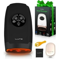 Lunix LX3 Electric Hand Massager with Heat and Compression, Cordless, for Arthritis and Carpal Tunnel Relief, Black