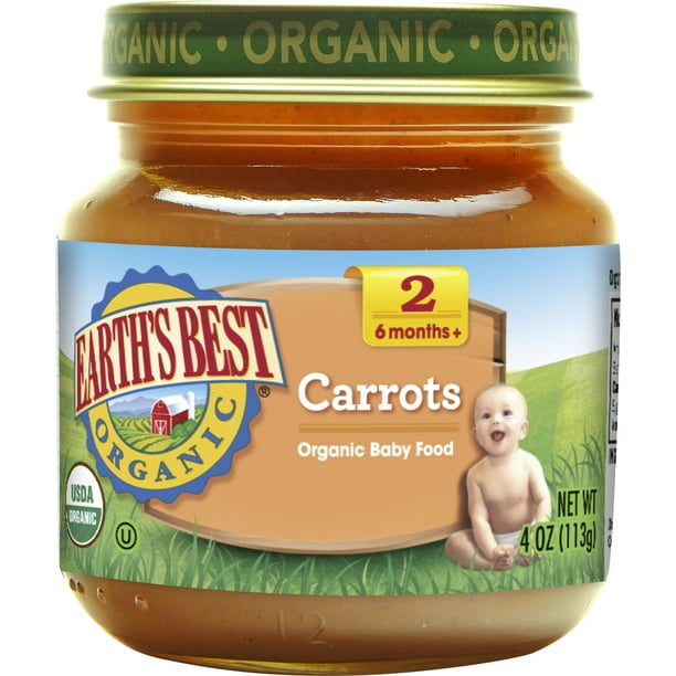 Earth�s Best Organic Stage 2, Carrots Baby Food, 4 oz. Jar