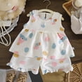 thumbnail image 2 of Girls' 2-Piece Summer Outfit 6-12 Months 12-24 Months 2t 3t 4t 5t 6t 7t Children Short Sleeve Graphic T-Shirt And Cargo Shorts Set(Light Blue,9-10 Years), 2 of 3