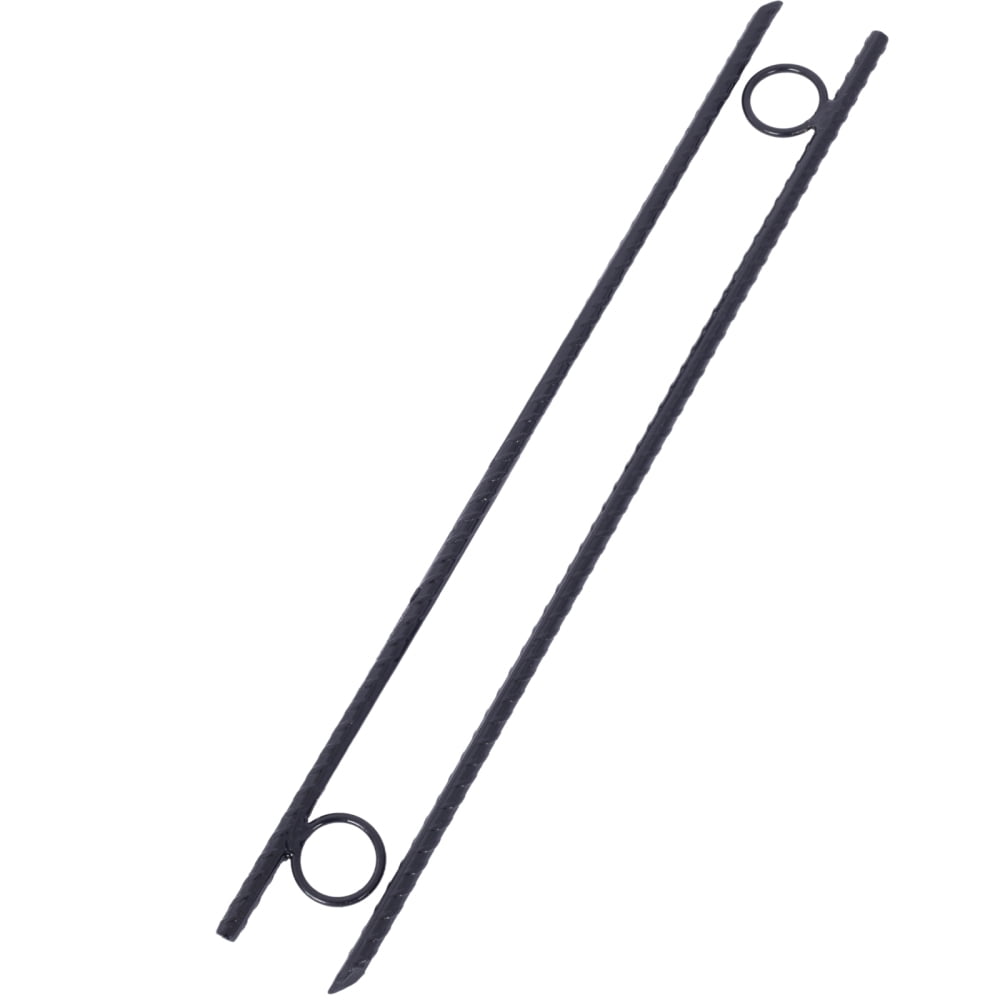 16 Pack 3/8 x 18 Inch Rebar Stakes with 1 Inch Loop Black Heavy Duty Steel Tent Canopy Ground Stakes Angled End Ribbed Grip Rebar Stakes for Camping Canopy Garden Securing