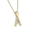 thumbnail image 3 of 14k Yellow Gold Letter A Diamond Initial Pendant Necklace (1/10cttw) with 18-inch chain by Diamond Wish, 3 of 3