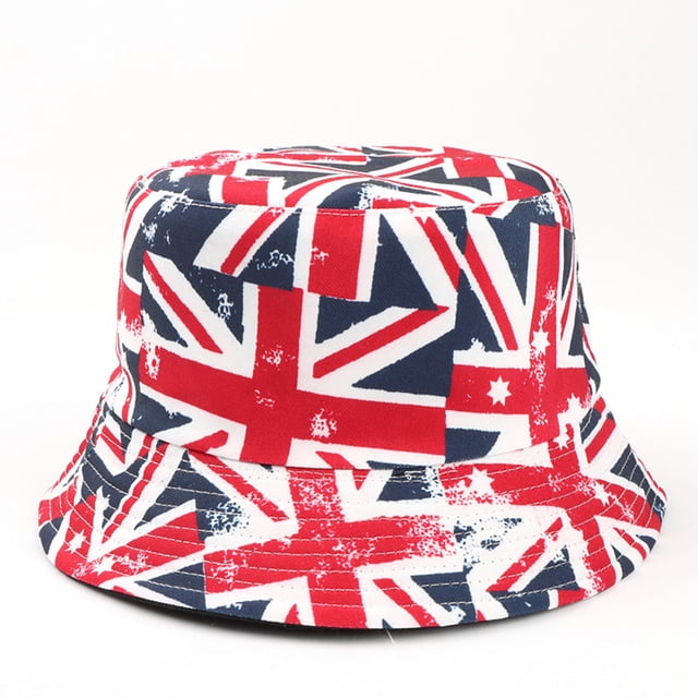 Sombreros con estampado de la bandera de Inglaterra, sombrero de pescador de doble cara con visera protectora solar para hombres y mujeres.