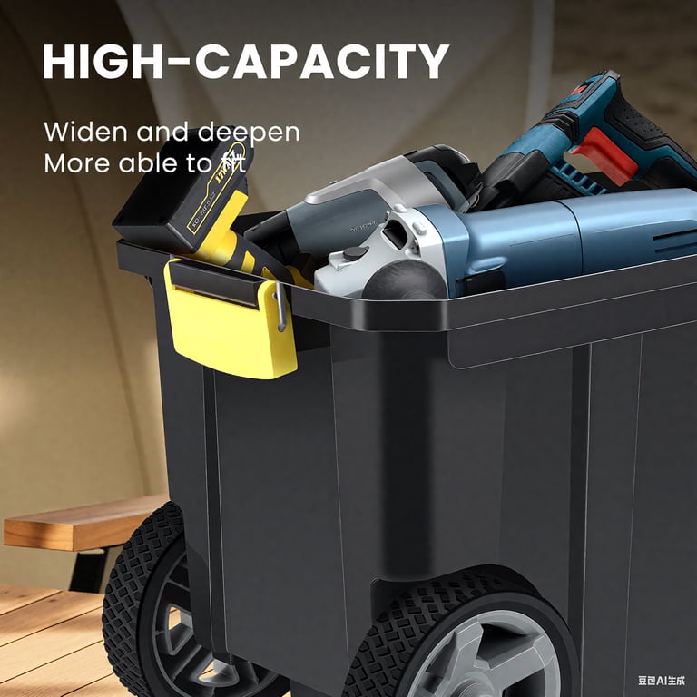 AIRAJ 2-Piece Tool Box Set with 21in Rolling Trolley & 18in