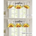 thumbnail image 4 of Tie Up Valance Curtain for Kitchen, Sunflower Bee Leaves on Linen Rod Pocket Short Curtains Adjustable Tie-Up Shade Valances, Summer Sunshine Quote Window Treatment for Bathroom Living Room Bedroom, 4 of 7