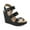 Black Smooth, variant on Womens Siennaa Faux Leather Strappy Wedge Heels