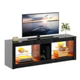 thumbnail image 6 of Bestier TV Stand for TVs up to 60" Entertainment Center with LED Lights Storage Shelves Modern High Gloss Console Table, Black, 6 of 6