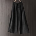 thumbnail image 6 of leijia Linen Wide Leg Pants Women Drawstring Long Pants Casual Loose Fit Elastic Waisted Palazzo Pants Summer Lounge Trousers with Pockets, 6 of 9