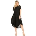 thumbnail image 5 of Sakkas Helena Embroidered Nightgown / Women Sleepwear with Eyelet Sleeves - Black - One Size Regular, 5 of 5