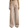 thumbnail image 2 of VBVC Women's Corduroy High Waisted Trousers , Work Wide Leg Pants For Women , Ladies' Double Button Slacks with Pockets, Khaki , S-3XL, 2 of 9