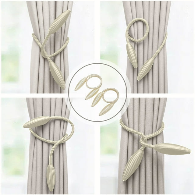 XYAIYT 2 Pack Embrasses de Rideaux Sans Outil Installation Maison Décorations d'Automne Décorations de Vacances Cravates Polyvalentes pour Salon Chambre Patio Espaces Beige