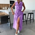 thumbnail image 5 of Ovbmpzd Party Dresses for Women 2026 Maxi Purple Sleeveless Denim Dress Long Dresses Cruise Dresses for Women XXL, 5 of 8