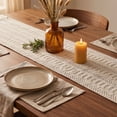 thumbnail image 4 of Linen Table Runner with Tassels, Boho Woven Striped Dining Table Decor, Lightweight Decorative Cloth for Christmas Party, by IHXORA, 4 of 6
