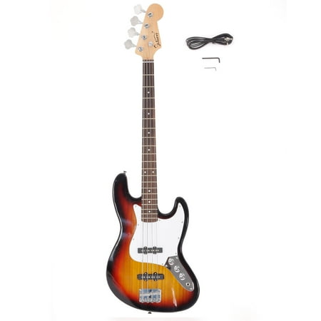 Electric Jazz Fusion - Glarry Jazz Electric 4 Strings Burning Fire Bsss Guitar w/ Tools