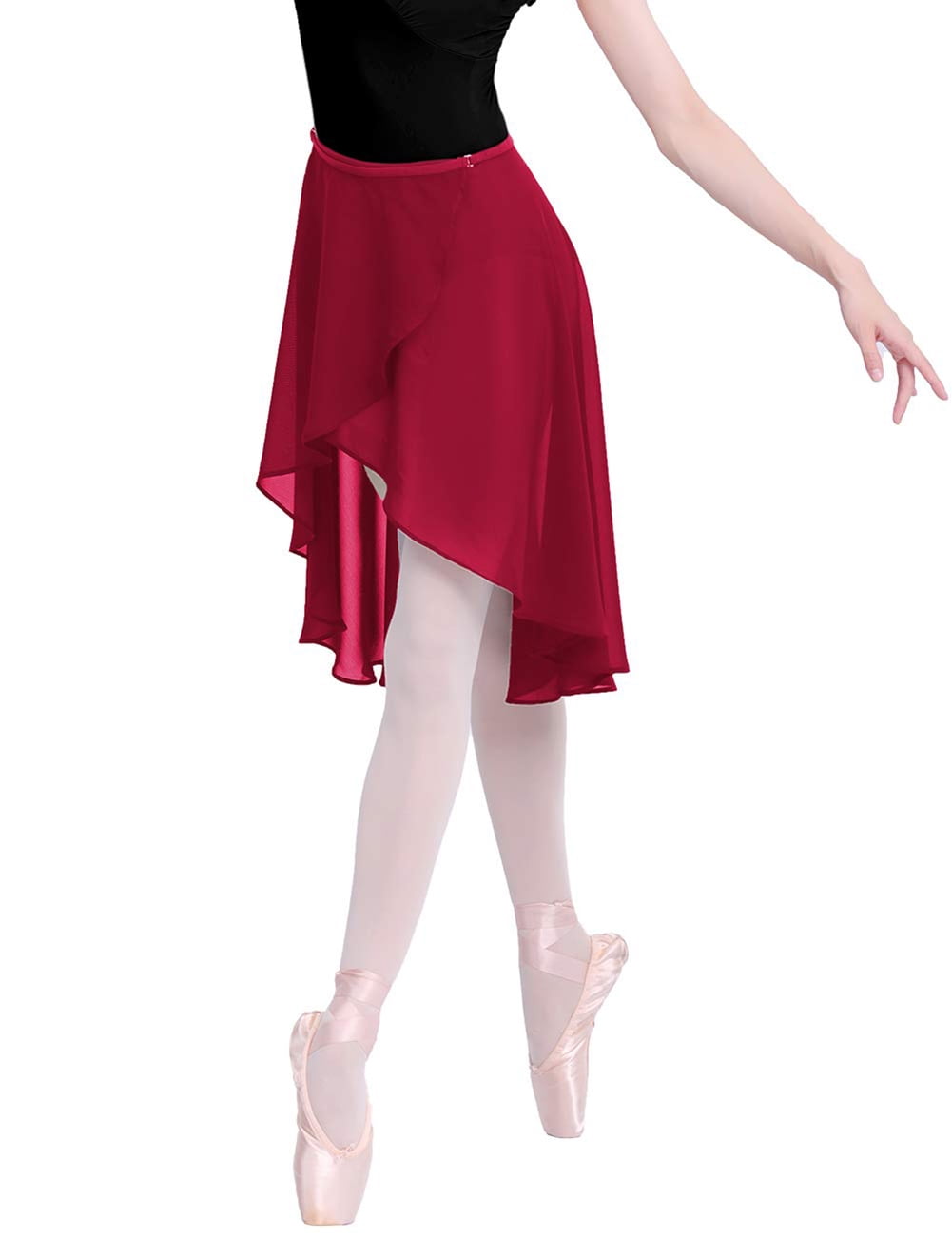 Alvivi Kids Girls Basic Classic Chiffon Ballet Dance Wrap Skirts with Tie Waist Size 4-16