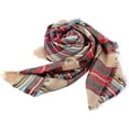thumbnail image 4 of Bufanda de otoño e invierno para mujer, bufanda clásica a cuadros con borla, manta gruesa cálida y suave, chal envuelto, 4 of 5