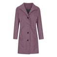 thumbnail image 3 of Women's Casual Thicken Wool Blend Stand Collar Single Pea Coat, 3 of 5