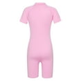 thumbnail image 3 of inhzoy Kids Girls Boys One Piece Zip-Up Swimsuit Jumpsuit Short Sleeve Rash Guard Wetsuit,Sizes 8-16 Pink 10-12, 3 of 7
