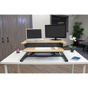 Two-Tier Pneumatic Standing Desk Converter - White Oak