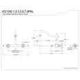thumbnail image 5 of Kingston Brass KS1240PKL Duchess Double-Handle Wall-Mount Bridge Kitchen Faucet, Matte Black, 5 of 8