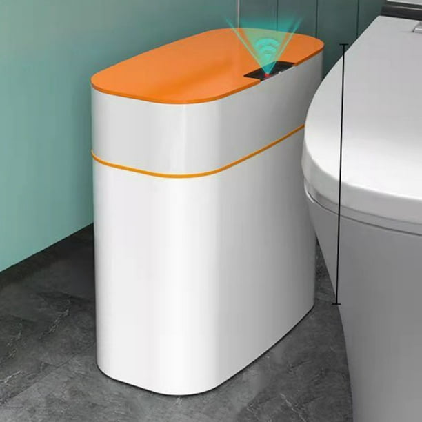 Touchless Bathroom Trash Can with Lid Slim Smart Trash Can Waterproof