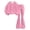 Pink, variant on LIJCC Teen Girls Sweatsuit Solid 2 Piece Sweatsuits Round Collar Pullover Sweatshirts and bell-bottom trousers Sweat Set(Purple,7-8 Years)