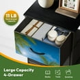 thumbnail image 5 of 4 Drawer Vertical Storage Dresser Sea beach palm tree with Wood Top Fabric Pull Drawers, 5 of 8