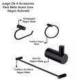 thumbnail image 3 of Juego De 4 Accesorios Para Baño Rubinett Acero inóxidable 304 Negro Mate, 3 of 7