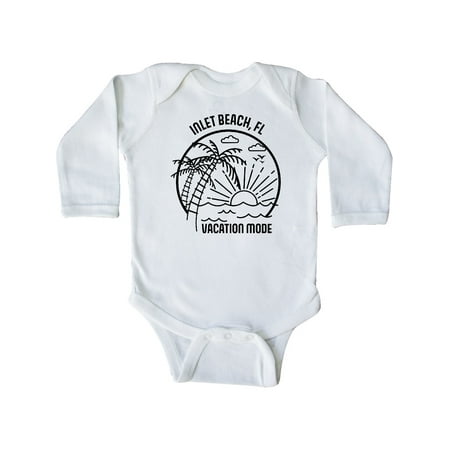 

Inktastic Summer Vacation Mode Inlet Beach Florida Gift Baby Boy or Baby Girl Long Sleeve Bodysuit