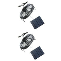 2 Pieces Solar Powered Fan Portable Air Room Conditioner Office Black