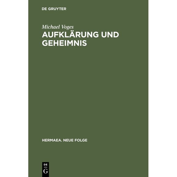 Hermaea. Neue Folge Aufklärung und Geheimnis, Book 53, (Hardcover)