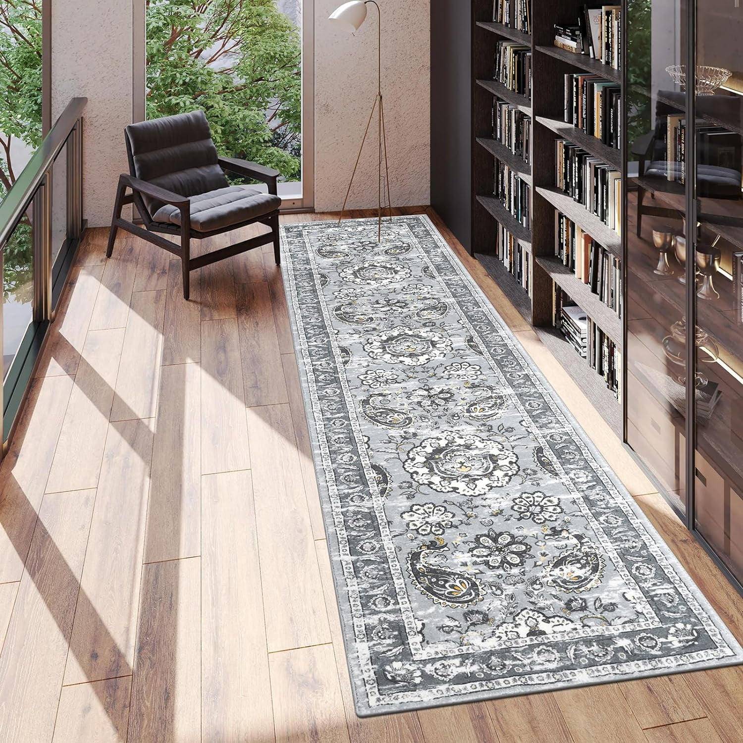 Yamaziot 2x6 ft Runner Rug for Hallway, Laundry Paisley Runner Rug, Farmhouse Kitchen Floor Mat, Non Shedding Washable Rug for Bedroom, Living Room, Dining Room