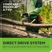 Greenworks 82V 18 (2.7kW Brushless) Prosumer Cordless Chainsaw, 4.0Ah Battery and 8A Dual Port Rapid Charger