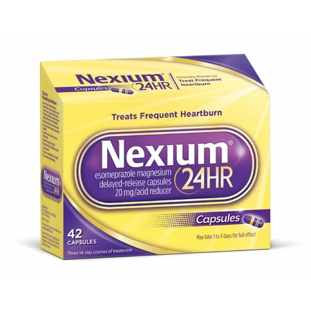 Nexium 24HR (20mg, 42 Ct) Delayed Release Heartburn Relief Capsules, Esomeprazole Magnesium Acid Reducer