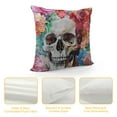 thumbnail image 4 of COMIO Pillow Cover Watercolor Flower Peony Pen Boho Skull Pattern Throw Pillow Case Cushion Cover Pillowcase for Sofa Home Bed Decorative, 4 of 5