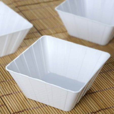 12 Oz White Plastic Bowl - BalsaCircle 12 pcs 7 oz. Disposable Striped Plastic Bowls for Wedding Reception Buffet Catering Tableware Creative Food Display