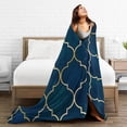 thumbnail image 5 of Blue Minimalism Throw Blanket, Fluffy Soft Cozy Blanket Flannel Plush Microfiber Couch Throw, 50"x40", 5 of 8