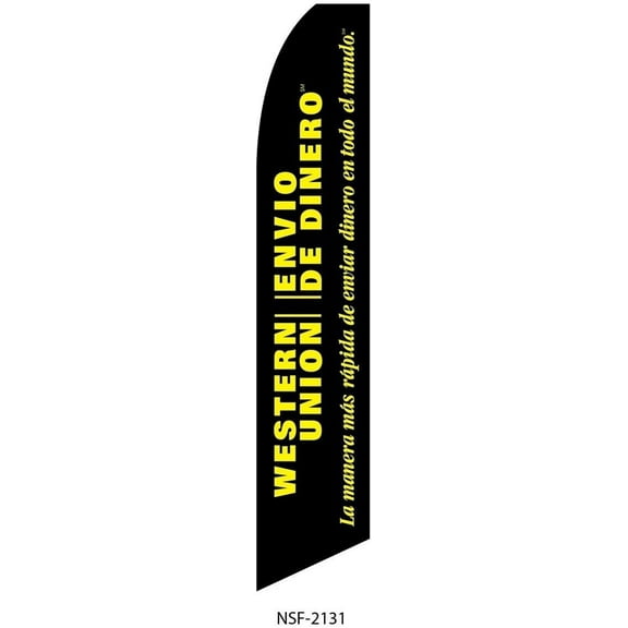 4 four WESTERN UNION ENVIVIO DE DINERO 11.5' Swooper #8 Feather Flags BANNERS