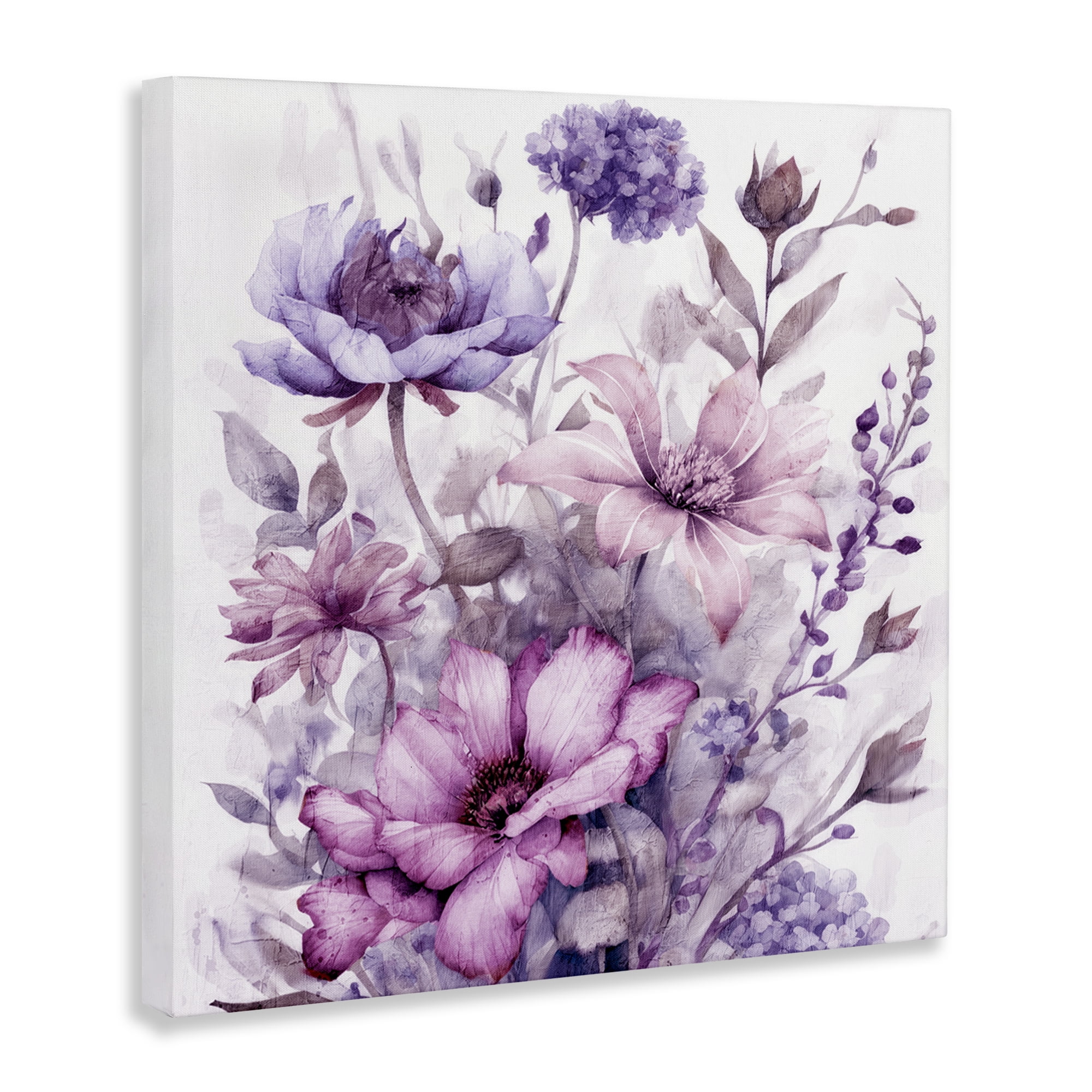 Stupell Industries Purple & Blush Florals Canvas Wall Art, design by Kim Allen