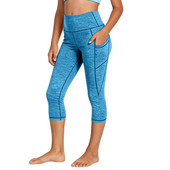 Mifsaly Girls Capri Leggings with Pockets Kids High Waist Stretch Yoga Capri Pants Soft Comfortable Athletic Workout Capris