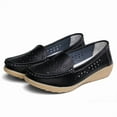 thumbnail image 4 of Spring Summer Women's Casual Hollow Loafers Slip On Leather Shoes Lightweight Casual Walking Shoes Female Moccasins Classic Penny Loafer Flats Boat Shoes, 4 of 7