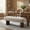 Khaki Boucle, variant on Christopher Knight Home 51.57" Upholstered Dining Bench with Wooden Legs, Chic Modern Design, Beige