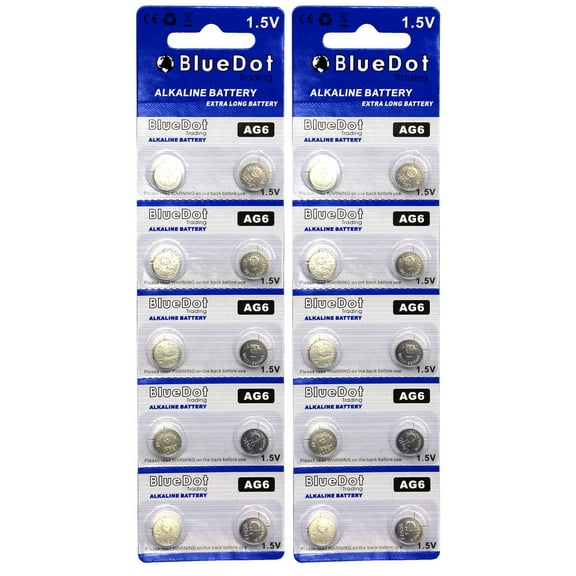 BlueDot Trading AG6 (also known as LR69 and LR921) Alkaline Button Cell Batteries - 20 Pack