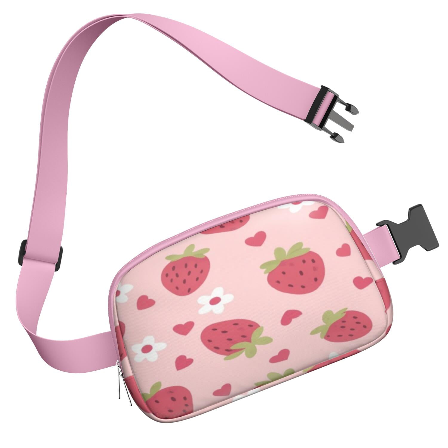Belt Bag for Men&Women Hands Free Running Belt for Jogging with Adjustable Strap for Casual Running Hiking Cycling Strawberry Sporty Waist Pack