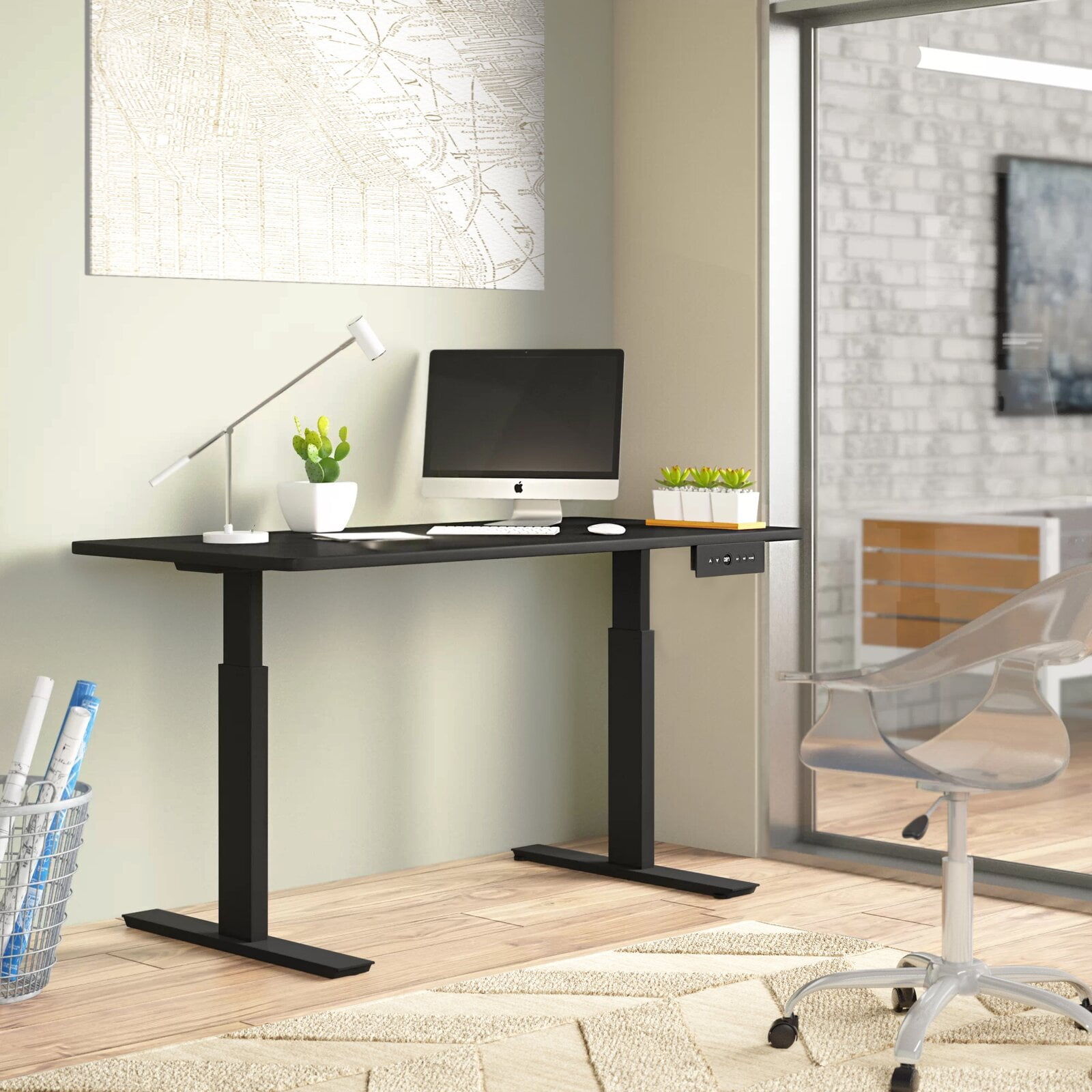 Height Adjustable Standing Desk, Base Material Metal, Programmable