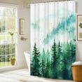 thumbnail image 2 of Grey Misty Forest Shower Curtain Nature Scene Shower Curtains for Bathroom with Mountains Trees, Cloth Fabric Bathroom Decor Set with Hooks Rustic Cabin Woodland Shower Curtain 72 X 72in Ombre Grey, 2 of 6