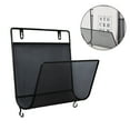 thumbnail image 5 of Nordic Style Wall Mounted Rack Iron Bended Mesh Magazine Carrier Shelf Creative Book Album Holder with Small Hooks for Home Office Shop (Black), 5 of 5