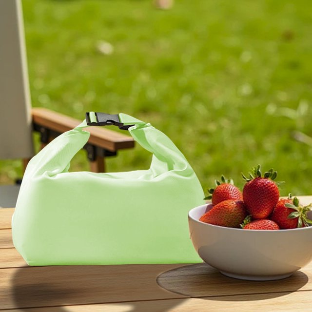 Bolsa de almuerzo aislada | Enfriador Bento | Portador de comida de poliéster reutilizable | Organizador de lonchera para adultos a prueba de fugas | Bolsa de Picnic Térmica | 27x27cm | Beige