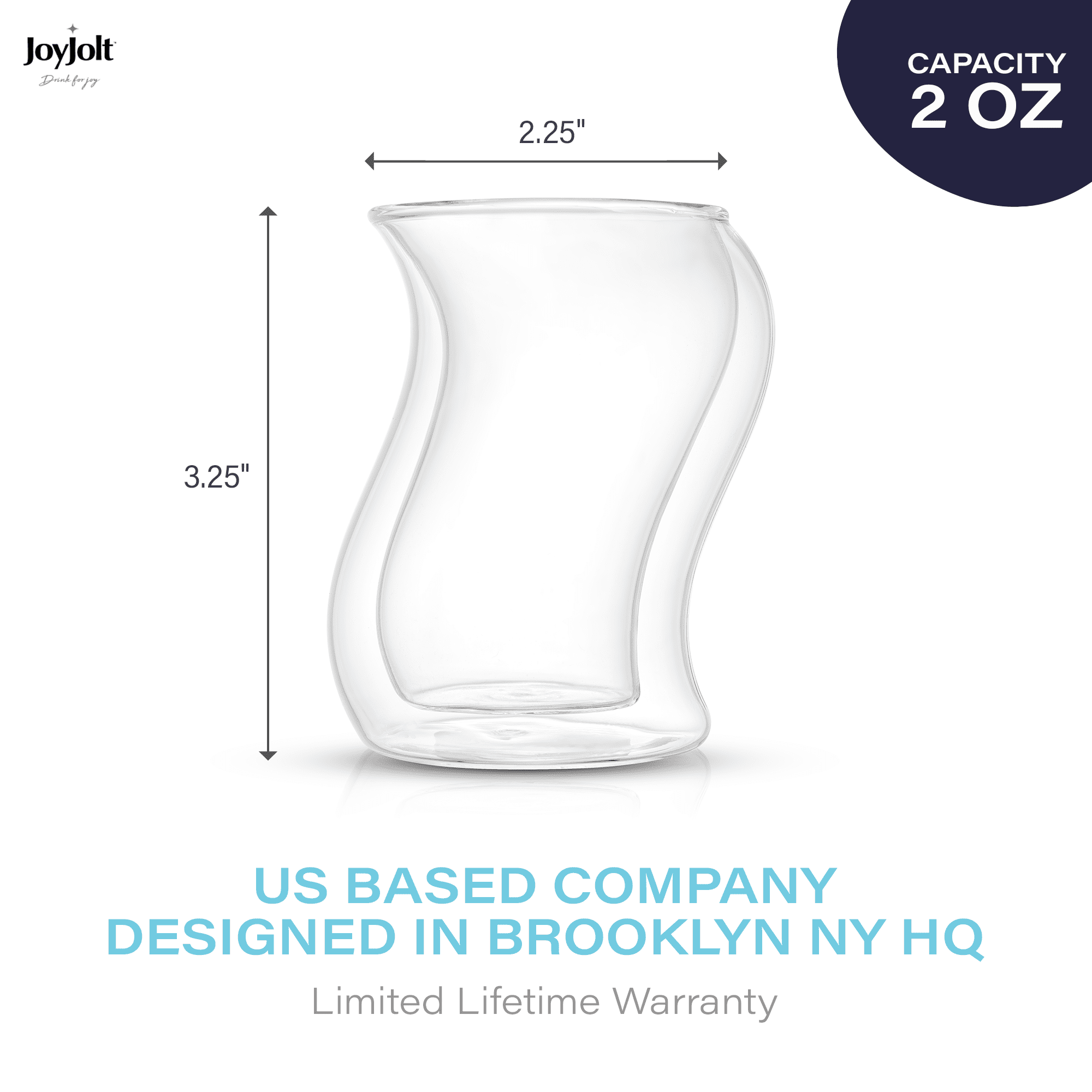 Pivot Double Wall Espresso Shot Glasses - 2 oz - Set of 4