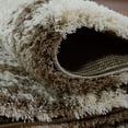 thumbnail image 3 of Ladole Rugs Contemporary Abstract Microfiber Shaggy Area Rug Cream- Beige, 3x5 (2'7" x 4'11", 80cm x 150cm), 3 of 4